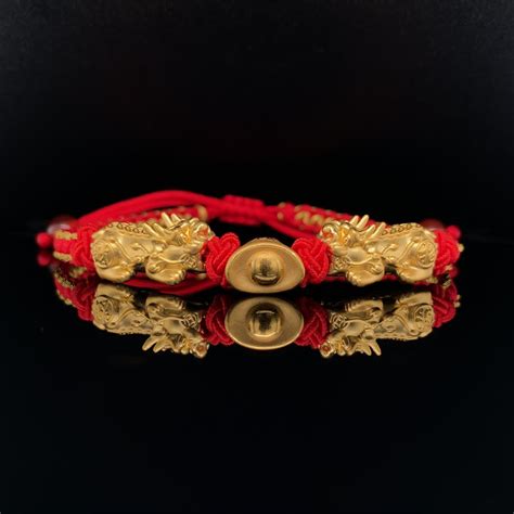 24k Yellow Gold Pixiu Bracelet Just Gold Jewellery