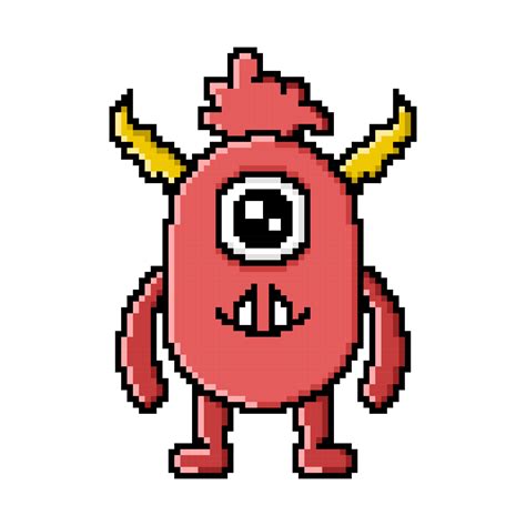 Pixel Art Cute Vector Illustration Monsters Design Mascot Kawaii