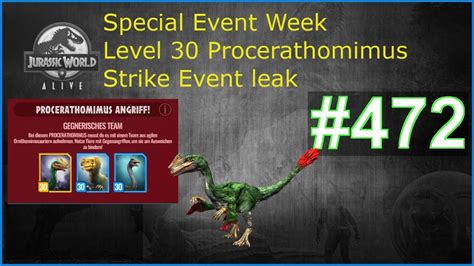 Level 30 Procerathomimus Strike Event Leak Jurassic World Alive