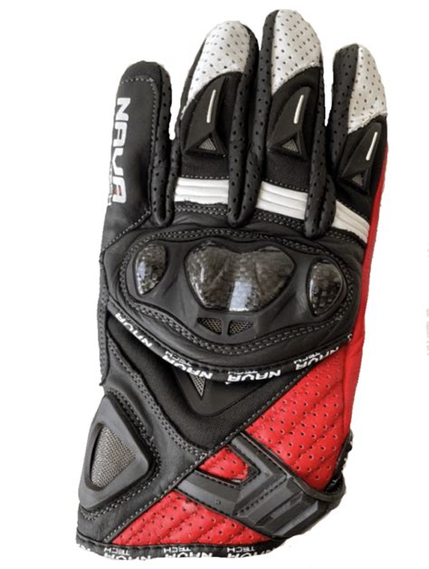 NAVA TECH CHICAGO Guantes Hombre Piel Racing Naked Motos Marin