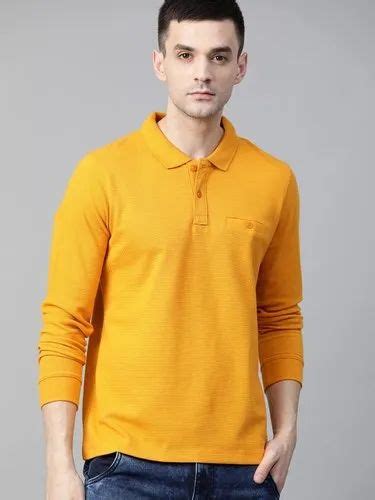 Cotton Printed Men Full Sleeves Yellow Polo Neck T Shirt At Rs 225 In Kolkata