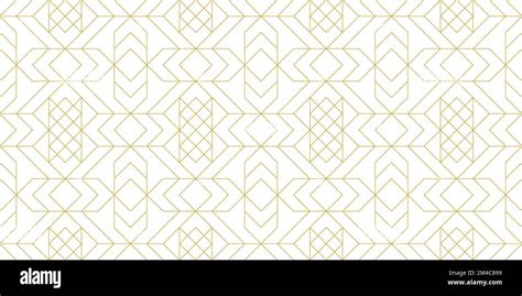 White And Gold Luxury Line Art Ornamental Seamless Pattern Grid