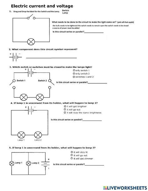 Ps 17 05 Electric Circuits Series And Parallel Worksheet Electric Circuit Worksheets Series