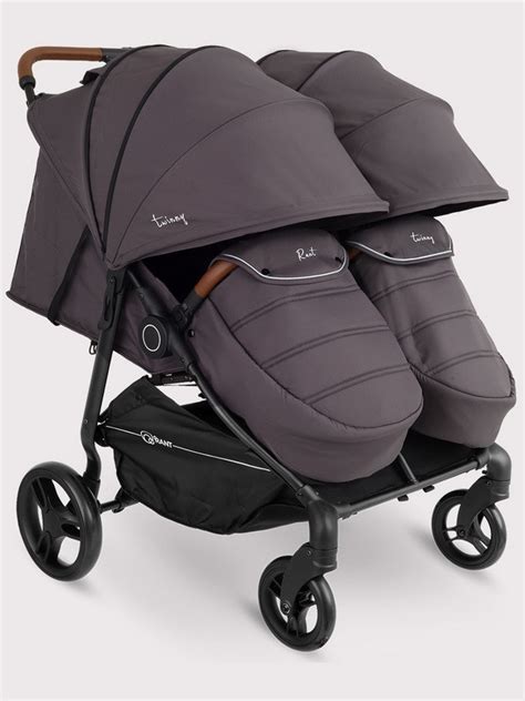 Детская прогулочная коляска для двойни Rant Twinny Moon grey