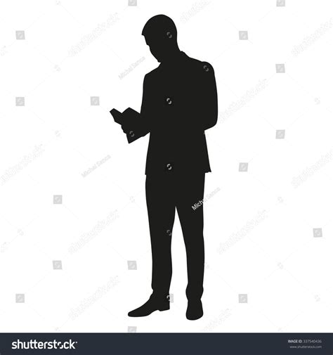 Man Reading Book Vector Silhouette Stock Vector (Royalty Free ...