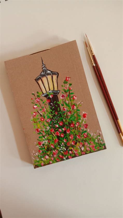 Painting on cardboard | Small canvas art, Cardboard painting ...