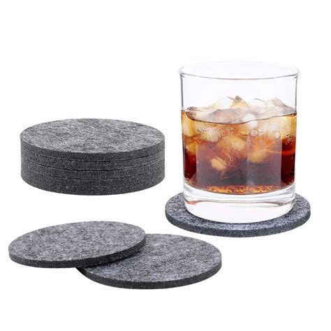 Absorbent Round Square Laser Cut Felt Drink Coasters Felt Cup Coasters