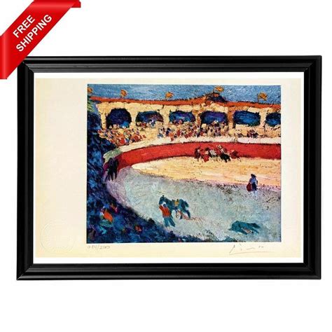 Pablo Picasso Bullfighting Original Hand Signed Print With Coa 3918985471