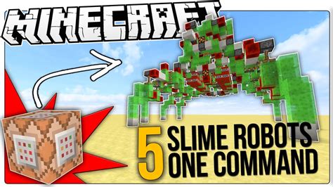 The Coolest Minecraft Slime Block Redstone Robots In Only One Command