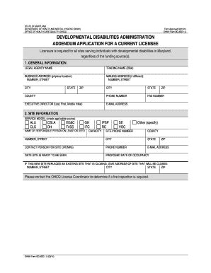 Dda Addendum Application For Current License Form - Fill and Sign ...