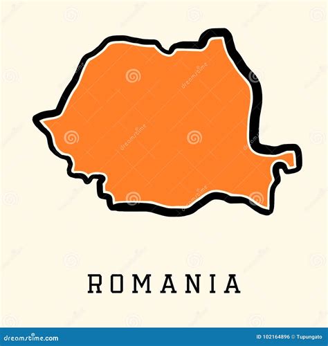 Romania map outline stock vector. Illustration of outline - 102164896