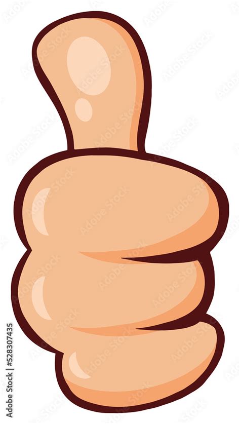 Cartoon Hand Giving Thumbs Up Gesture Hand Drawn Illustration Isolated