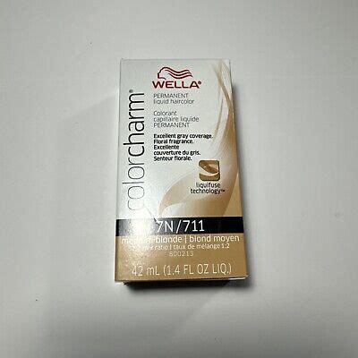 SALON HAIR WELLA COLOR CHARM PERMANENT DYE LIQUID 7N 711 MEDIUM BLONDE