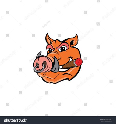 Boar Pig Head Cartoon Vector Stock Vector Royalty Free 1787267891