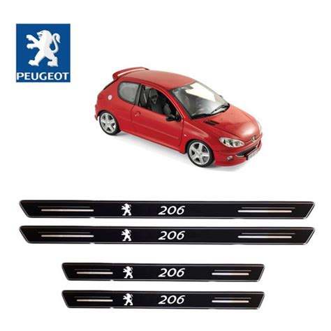 Soleira Porta Platinum Peugeot 206 Preto Resinado Shopee Brasil