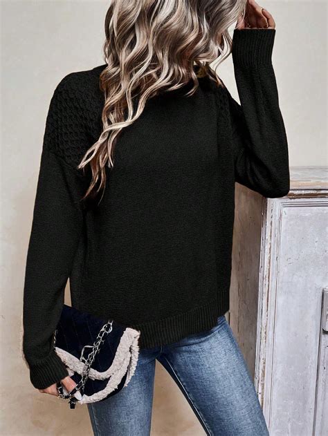 Shein Frenchy Turtleneck Raglan Sleeve Sweater Shein Usa