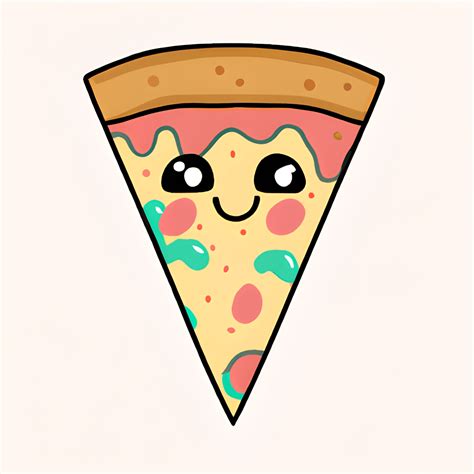 Kawaii Pizza Slice Graphic · Creative Fabrica