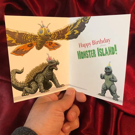 GODZILLA Birthday Card | Etsy