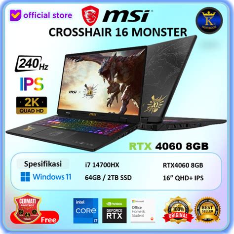 Promo MSI Crosshair 16 D14VFKG Monster Hunter Edition RTX4060 8GB I7