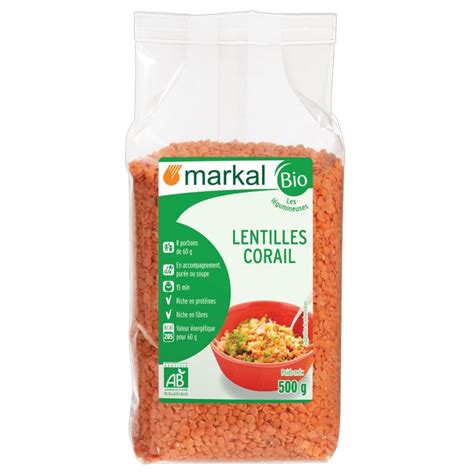 LENTILLES Corail Bio MARKAL Légumineuses