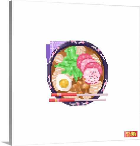 Japanese Ramen Noodles Pixel Art Wall Art Canvas Prints Framed Prints