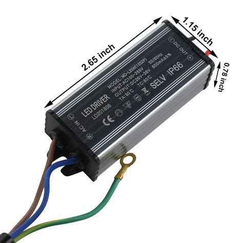 Fankerba Aluminium IP66 20W LED Driver 600mA Constant Current Output