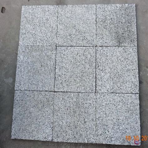 G737 Granite Pearl White Granite Tiles Slabs Bush Hammered Surface