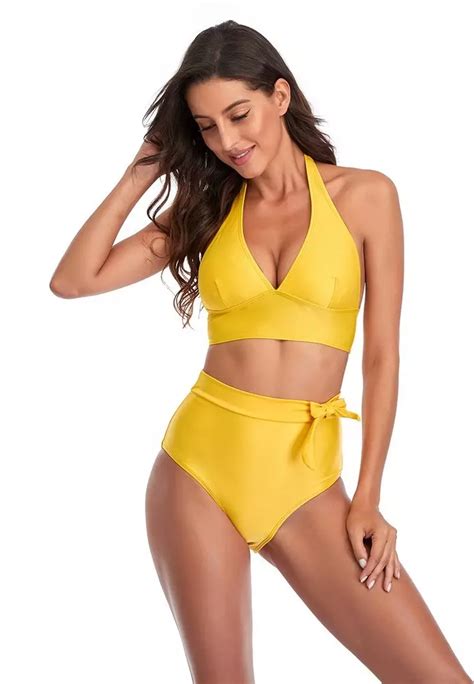 Buy LYCKA LYX626570925913 European Lady Bikini Swimwear Yellow Online