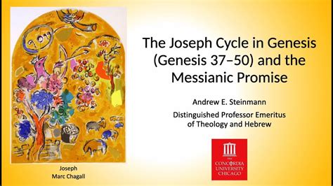 The Joseph Cycle In Genesis And The Messianic Promise Rev Dr Andrew