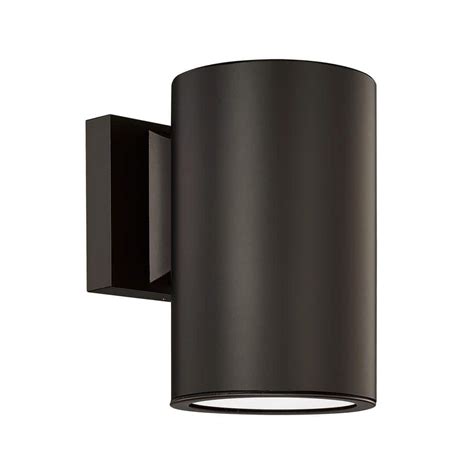 JAZAVA Oil Rubbed Bronze Cylinder LED Outdoor Hardwired Wall Lantern ...