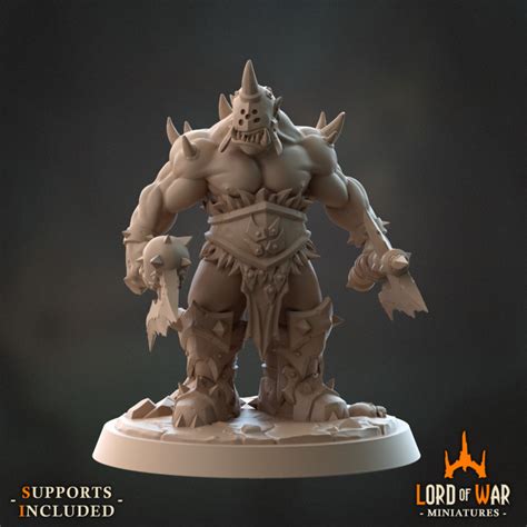 D Printable Orc Warrior Modular Presupported By Lord Of War Miniatures