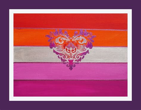 Lesbian Painting Original Art LGBTQ Flag Minimalist Wall Art Etsy