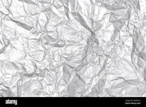 Silver Crumpled Paper Texture Background Full Frame Stock Photo Alamy