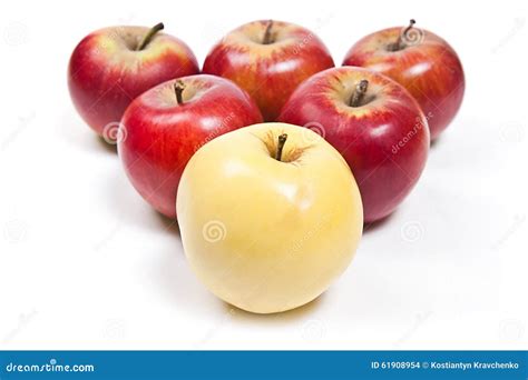 Group Of Ripe Apples On A White Background Stock Photo Image 61908954