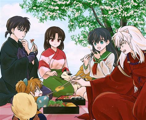 Kagome Higurashi Miroku Sango Otaku Anime Inuyasha Fan Art Captain