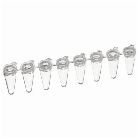 BrandTech BRAND PCR 8 Strip Clear Tubes Tube Strip With Individual