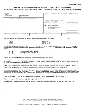 Fillable Online Health Ny Attachment Vi Notice Of Decision On Your