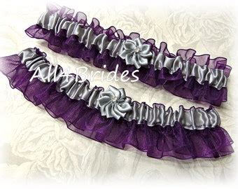 Deep Purple And Turquoise Wedding Leg Garter Set Bridal Etsy