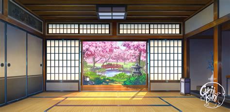 Artstation Japanese Traditional House Anime Background