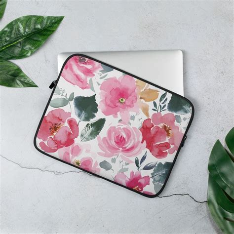 Pink Floral Laptop Sleeve Etsy Laptop Sleeves Purses And Bags