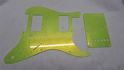 Iridescent Yellow Sparkle Glitter Hxh Hh Pickguard Trem Reverb