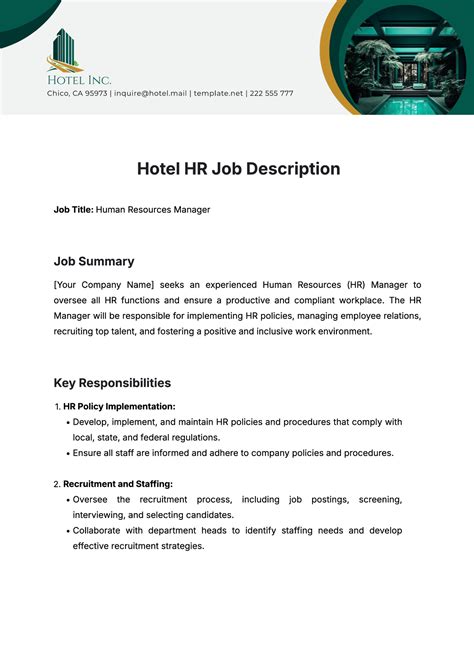 Free Hotel SOP Template - Edit Online & Download | Template.net