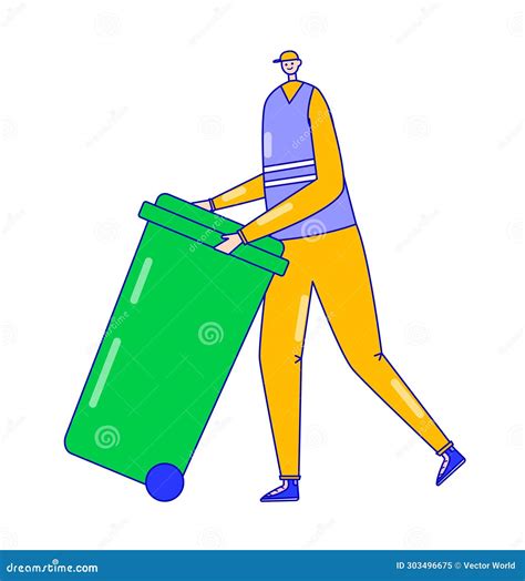 Sanitation Worker Vector Man Character Creation Constructor With Set