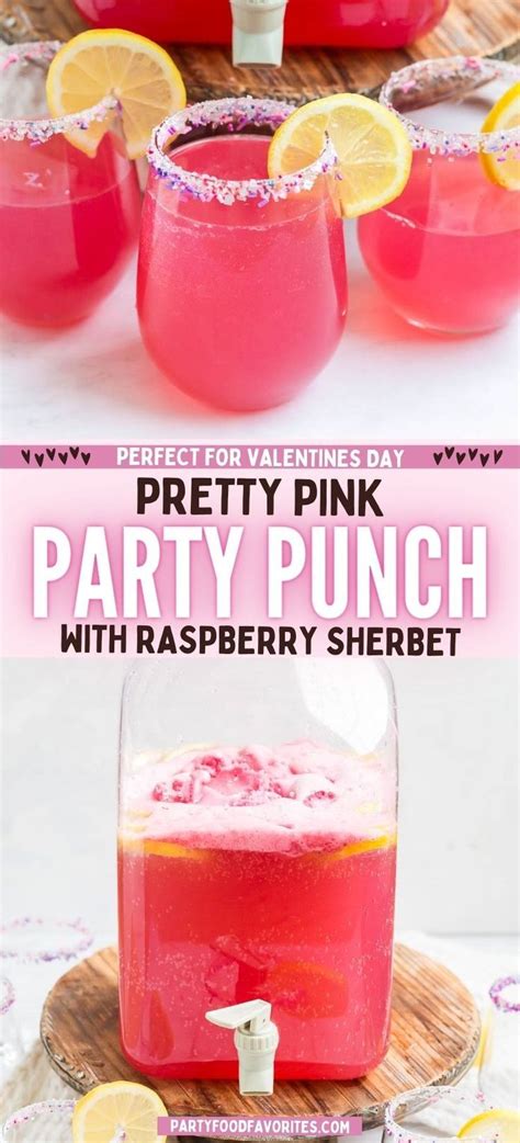 Pink Party Punch With Sherbet Recipe Pink Party Punches Pink Drink