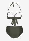 Zielone Bikini Biustonosz z Ozdobnym Wiązaniem i Majtki Figi Fevonellea Born2be