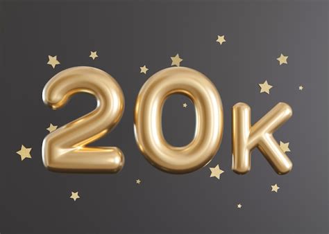 20000 Follower Karte Mit Sternen Auf Grauem Hintergrund Banner Für