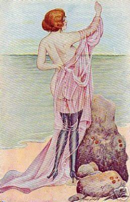 Sager Sur La Plage Nude Woman Postcard