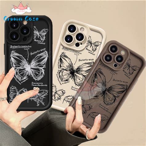 For Infinix Hot I Smart Hot I Play Note Art Sketch Butterfly D Soft Case