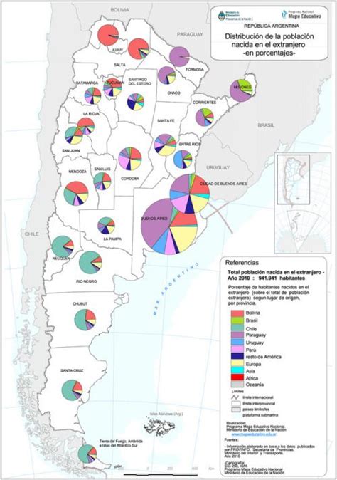 Distribution of foreign-born population in Argentina, 2010 ...