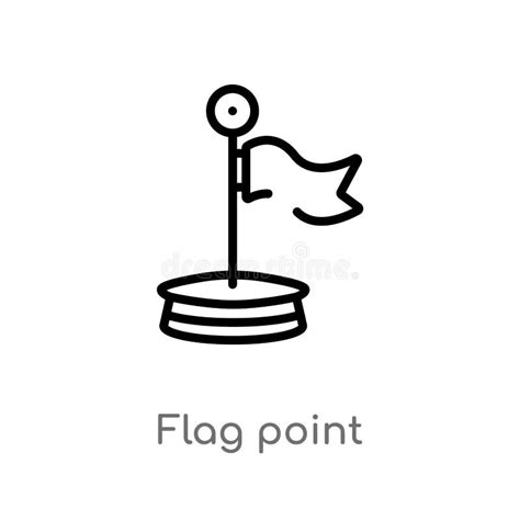 Outline Flag Point Vector Icon Isolated Black Simple Line Element